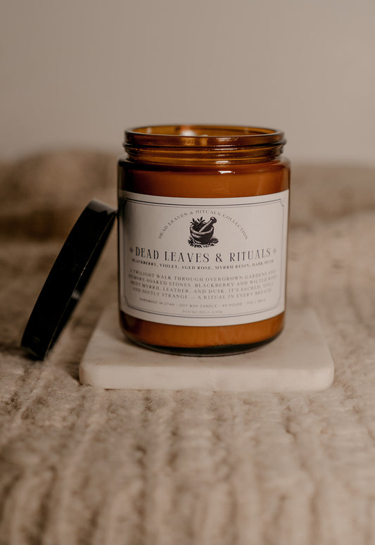 ✦ Dead Leaves & Rituals – 7oz Soy Candle