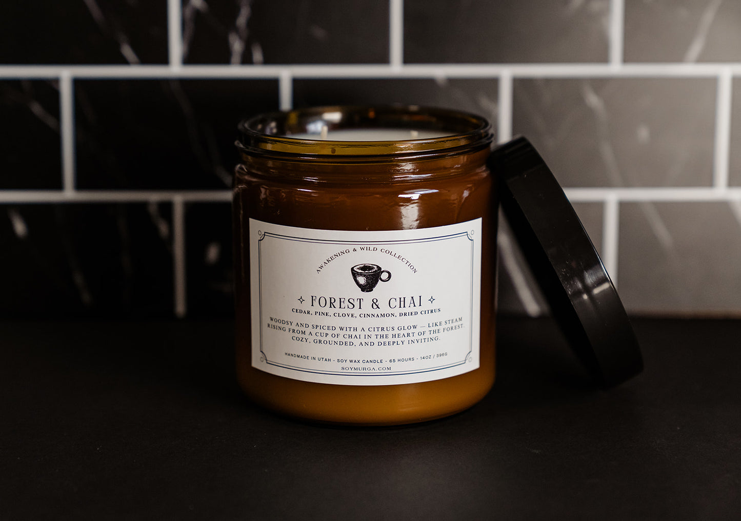 Forest & Chai – 14oz Soy Candle (Double Wick)