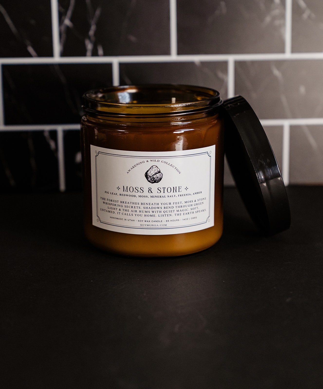 Moss & Stone – 14oz Soy Candle (Double Wick)