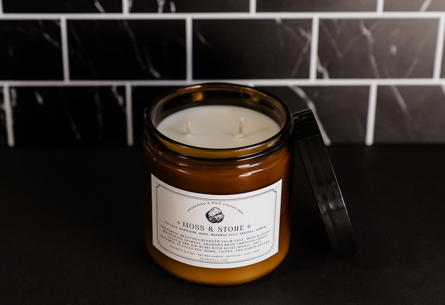 Moss & Stone – 14oz Soy Candle (Double Wick)